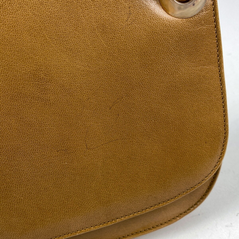 Prada Logo Shoulder Bag Hobo Chain Leather Brown - Picture 5 of 7